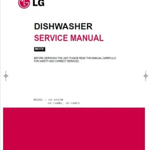Lg ld 4050w service manual cover dishwasher service manual with model codes and service caution notice