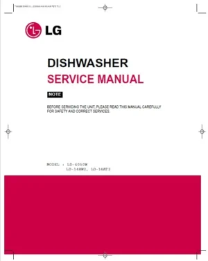Lg ld 4050w service manual cover dishwasher service manual with model codes and service caution notice