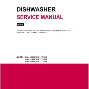 Lg ld 4324bh service manual cover dishwasher service manual with model codes and service caution notice