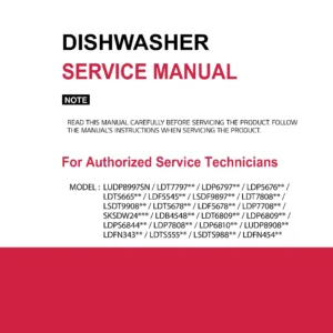 Lg ldb4548st ldts5552s ldts5552d service manual cover dishwasher service manual with model codes and service caution notice