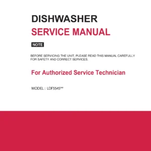 Lg ldf5545st ldf5545bb ldf5545ww service manual cover dishwasher service manual with model codes and service caution notice
