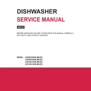 Lg ldf7551bb service manual cover dishwasher service manual with model codes and service caution notice