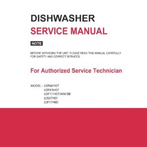 Lg ldf7774bd service manual cover dishwasher service manual with model codes and service caution notice