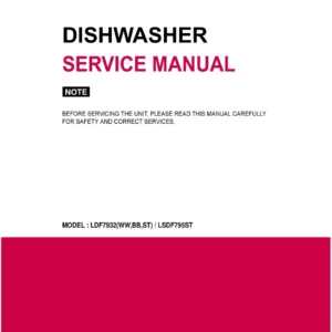 Lg ldf7932st service manual cover dishwasher service manual with model codes and service caution notice