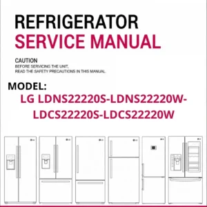 Lg ldns22220s ldns22220w ldcs22220s ldcs22220w refrigerator service manual cover with model code