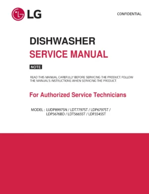Lg ldp5676bd ldt5665st ldf5545st service manual cover dishwasher service manual with model codes and service caution notice