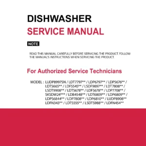 Lg ldp6809 ldp6810 service manual cover dishwasher service manual with model codes and service caution notice