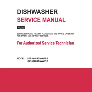 Lg lds5540ww service manual cover dishwasher service manual with model codes and service caution notice