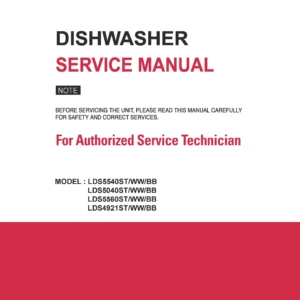 Lg lds5560st service manual cover dishwasher service manual with model codes and service caution notice