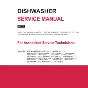 Lg ldt6809bd service manual cover dishwasher service manual with model codes and service caution notice
