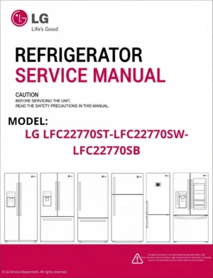 Lg lfc22770st lfc22770sw lfc22770sb refrigerator service manual