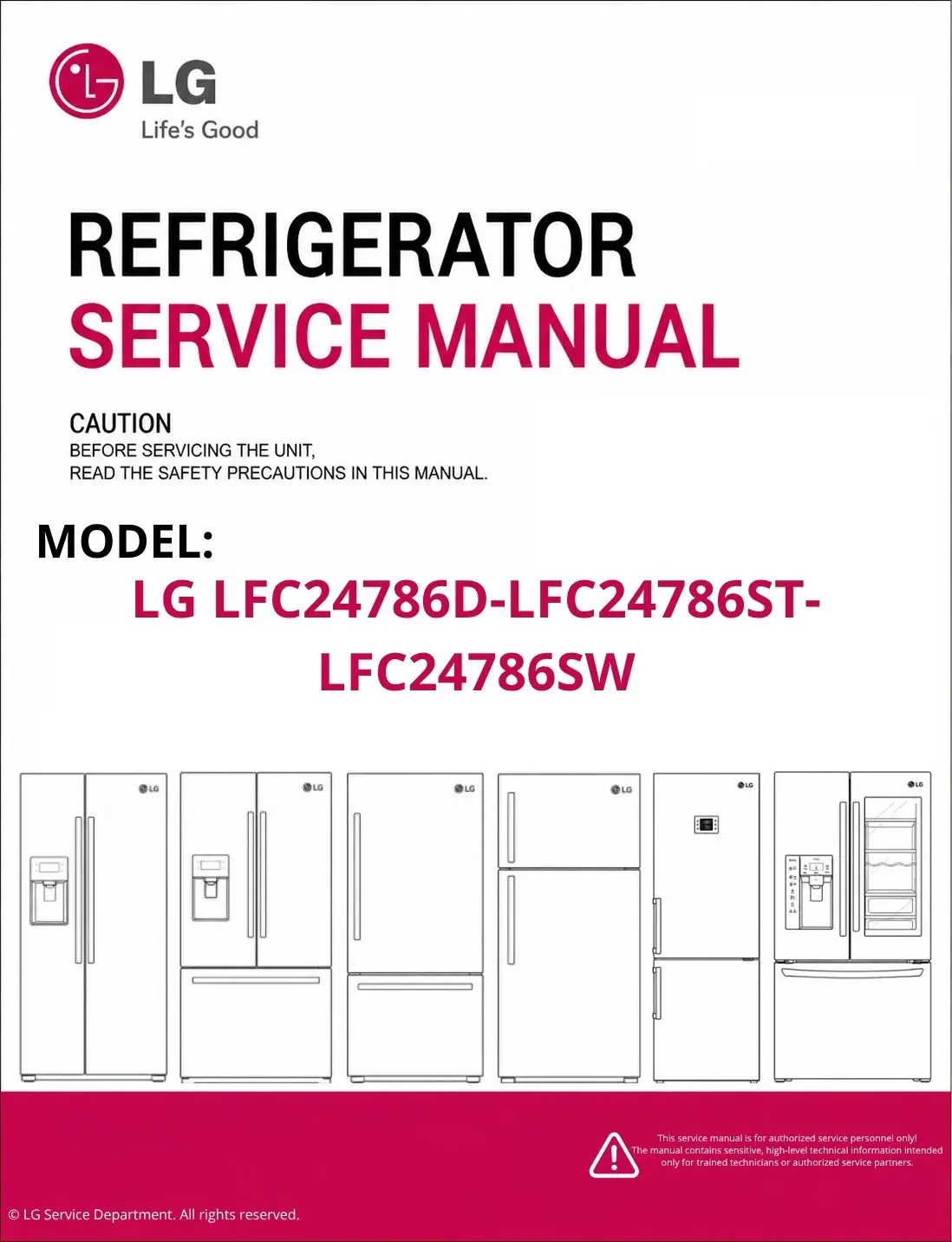 Lg lfc24786d lfc24786st lfc24786sw refrigerator service manual