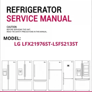 Lg lfx21976st lsfs213st refrigerator service manual cover with model code