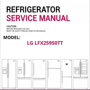Lg lfx25950tt refrigerator service manual cover with model code