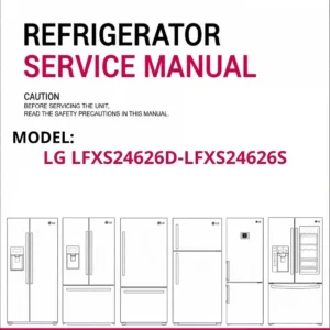 Lg lfxs24626d lfxs24626s refrigerator service manual cover with model code