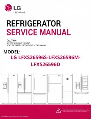 Lg lfxs26596s lfxs26596m lfxs26596d refrigerator service manual cover with model code