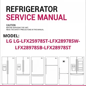 Lg lg lfx25978st lfx28978sw lfx28978sb lfx28978st refrigerator service manual cover with model code