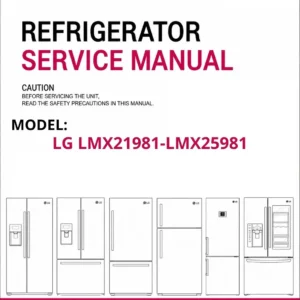Lg lmx21981 lmx25981 refrigerator service manual cover with model code