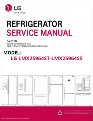 Lg lmx25964st lmx25964ss refrigerator service manual cover with model code