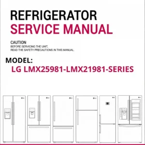 Lg lmx25981 lmx21981 series refrigerator service manual cover with model code