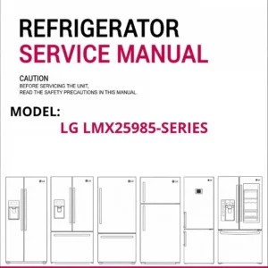 Lg lmx25985 series refrigerator service manual cover with model code