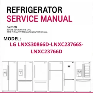 Lg lnxs30866d lnxc23766s lnxc23766d refrigerator service manual cover with model code