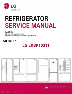 Lg lrbp1031t refrigerator service manual cover with model code