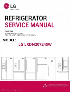 Lg lrdn20724sw refrigerator service manual cover with model code