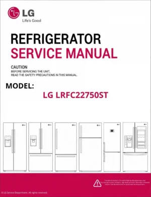 Lg lrfc22750st refrigerator service manual cover with model code