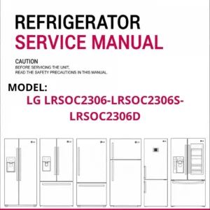 Lg lrsoc2306 lrsoc2306s lrsoc2306d refrigerator service manual cover with model code