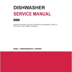 Lg lsdf995st service manual cover dishwasher service manual with model codes and service caution notice