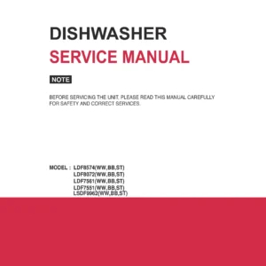 Lg lsdf9962st service manual cover dishwasher service manual with model codes and service caution notice