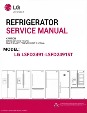 Lg lsfd2491 lsfd2491st refrigerator service manual cover with model code