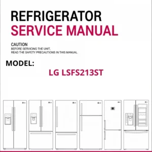 Lg lsfs213st refrigerator service manual cover with model code