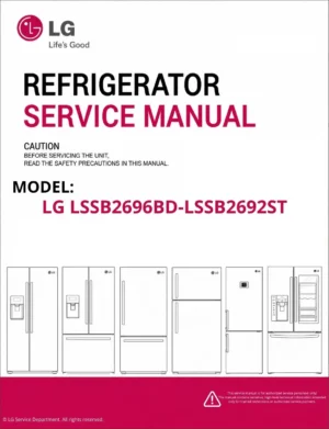 Lg lssb2696bd lssb2692st refrigerator service manual cover with model code