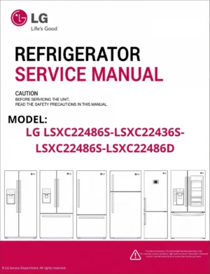 Lg lsxc22486s lsxc22436s lsxc22486s lsxc22486d refrigerator service manual cover with model code