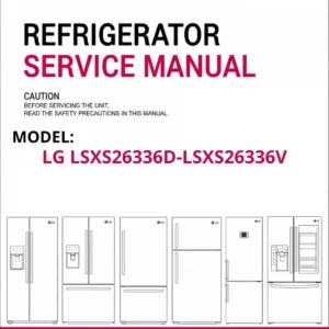 Lg lsxs26336d lsxs26336v refrigerator service manual cover with model code