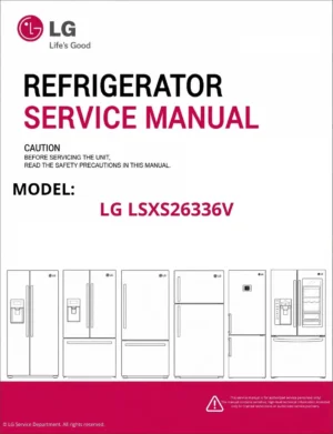 Lg lsxs26336v refrigerator service manual cover with model code