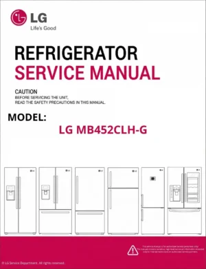Lg mb452clh g refrigerator service manual cover with model code