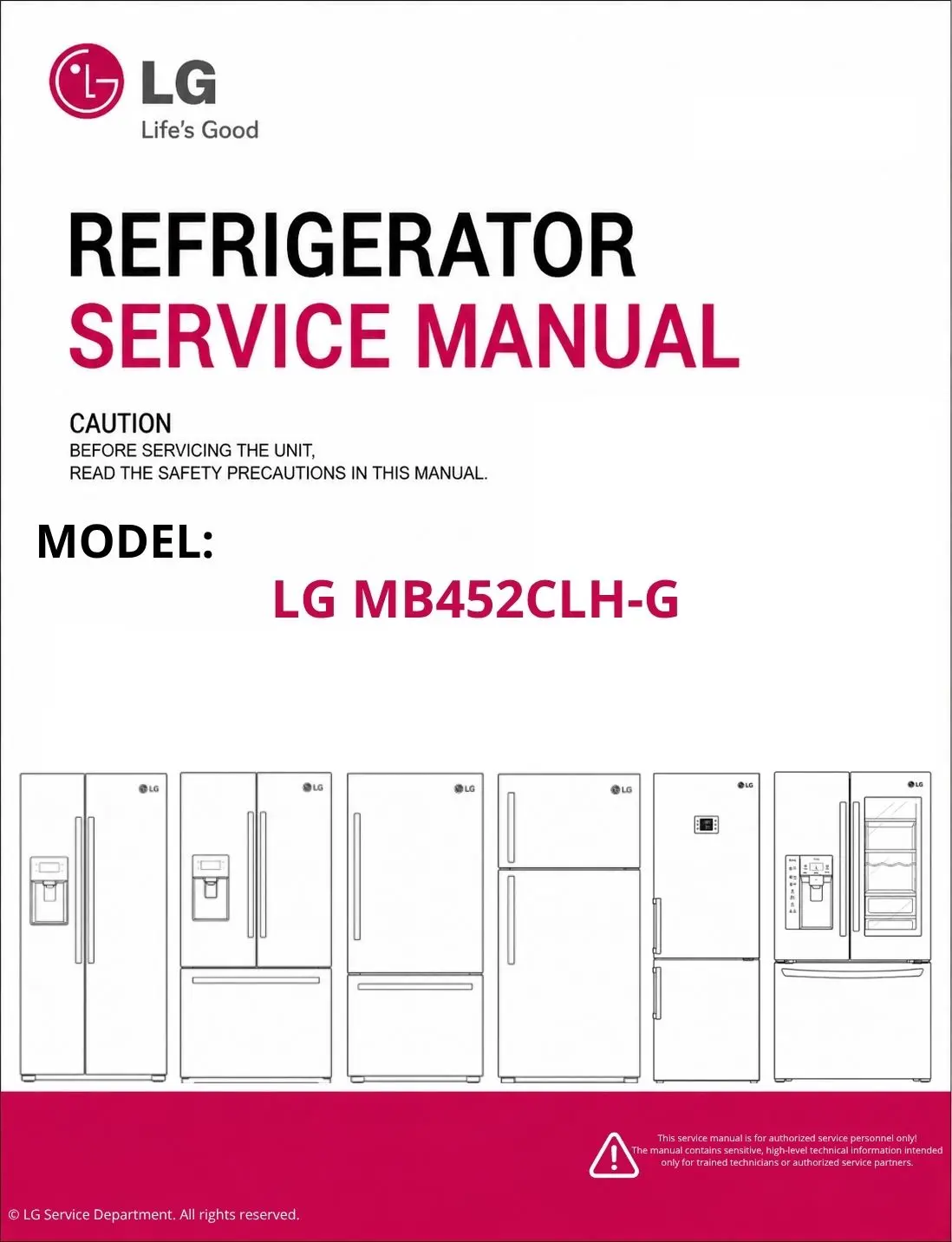 Lg mb452clh g refrigerator service manual