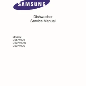 Samsung db3710db db5710dt db3710dw service manual cover dishwasher service manual with model codes and service caution notice