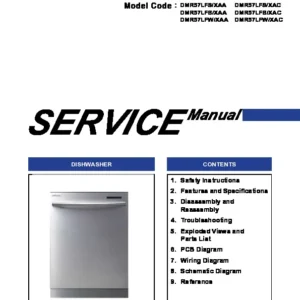 Samsung dmr57lfs service manual cover dishwasher service manual with model codes and service caution notice