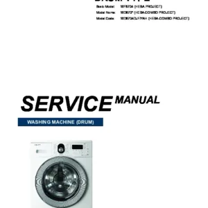 Samsung wd8704djf service manual cover cover with photo of the washing machine, model code and type and manual contents