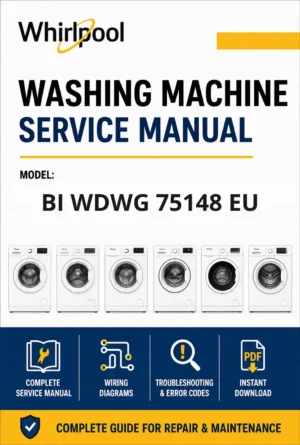Whirlpool bi wdwg 75148 eu service manual Whirlpool logo, Whirlpool EMEA customer service, model type, publication date, document number and service manual contents