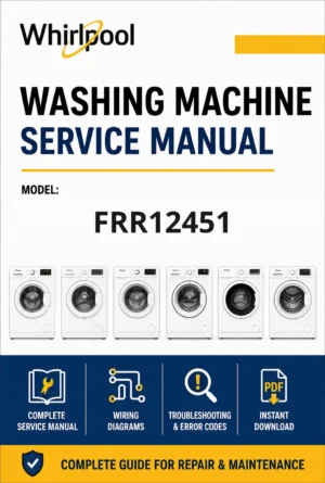 Whirlpool frr12451 service manual Whirlpool logo, Whirlpool EMEA customer service, model type, publication date, document number and service manual contents