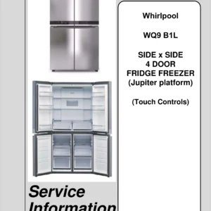 Whirlpool wq9 b1l service manual cover with model code, manual contents and publication date