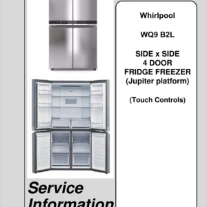 Whirlpool wq9 b2l service manual cover with model code, manual contents and publication date
