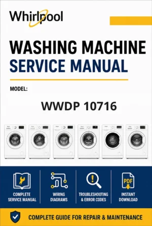 Whirlpool wwdp 10716 service manual Whirlpool logo, Whirlpool EMEA customer service, model type, publication date, document number and service manual contents