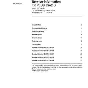 Bauknecht tk plus 85a2 di deutsch service manual cover dryer type and model code, publication date and manual contents