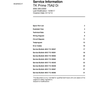 Bauknecht tk prime 75a2 di service manual cover dryer type and model code, publication date and manual contents